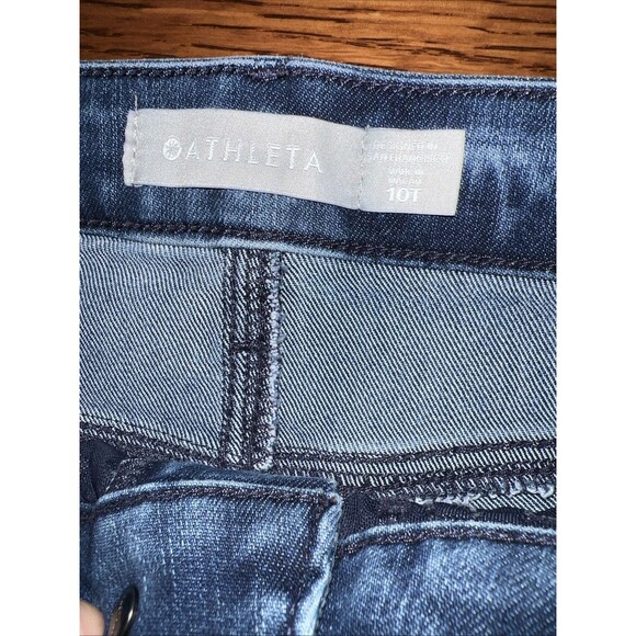 Athleta Size 10T Sculptek Skinny Whiskered Jeans Women's Blue Stretch Denim - Picture 5 of 11